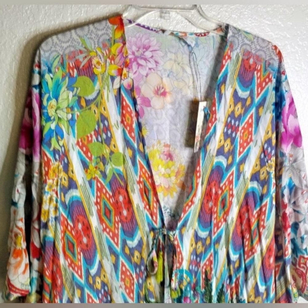 Johnny Was ‘Pearce Short Kimono Dress’  SizeL/XL multi-colored 🎨